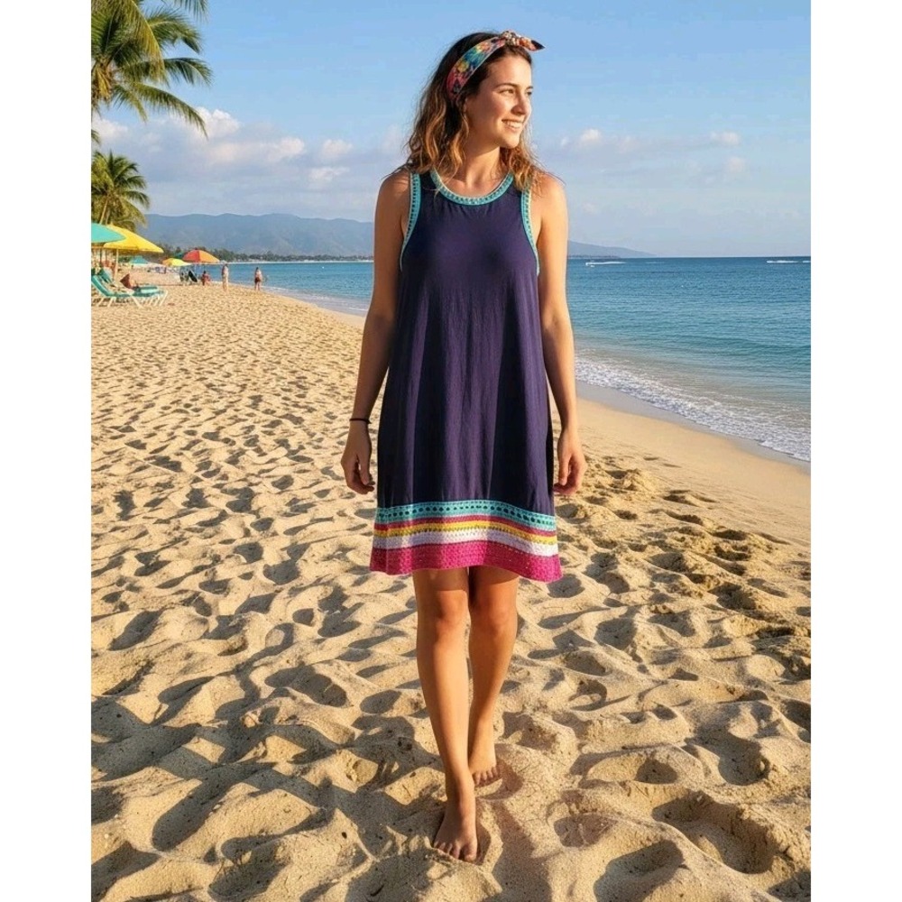 Anthropologie Dress Womens XS Blue Akemi + Kin Xanthe Knitted Lined Cruise Vacay